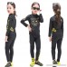 Baby Girls Kids 2 Piece Cat Print Long Sleeve Quick Dry Rash Guard Swimsuit Black B078B9GDPM